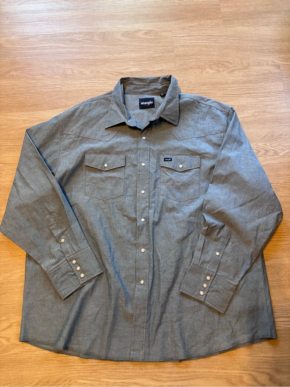 Wrangler Men’s 3XL Pearl Snap 100% Cotton Button Down Western Ranch Rodeo